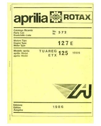 Catalogo ricambi motore Rotax Aprilia 127 e ETX