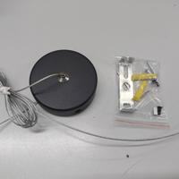 Rosone nero cavo acciaio binari lampadari