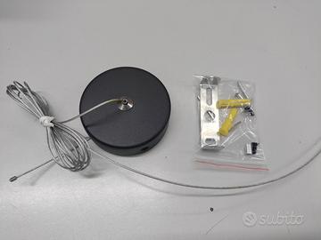 Rosone nero cavo acciaio binari lampadari