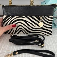 Borsetta NUOVA a busta clutch zebrata
