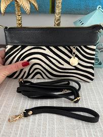 Borsetta NUOVA a busta clutch zebrata