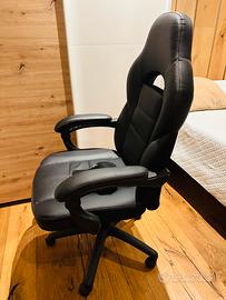 Poltrona Nera Gamer / Relax con poggiapiedi