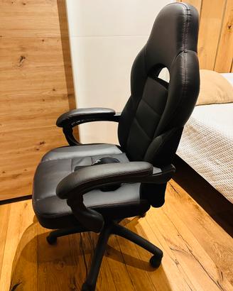Poltrona Nera Gamer / Relax con poggiapiedi