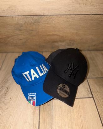 cappello New era nero e cappello italia