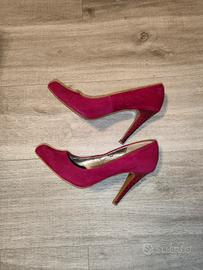 Scarpe décolleté fucsia scamosciate 