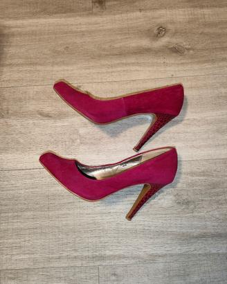 Scarpe décolleté fucsia scamosciate 