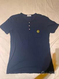 T-shirt henley stonei island blu scuro 