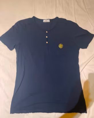T-shirt henley stonei island blu scuro 