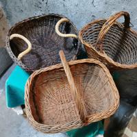 Lotto 3 cesti con manico grandi
