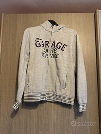 Felpa grigia zip cappuccio Garage Cars Service