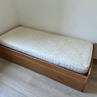 Letto singolo piu materasso con secondo estraibile