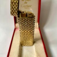 Accendino le must de cartier vintage placcato oro