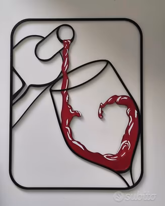 Decorazione murale in 3D Calice di Vino 