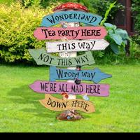 Cartello Alice nel paese delle meraviglie