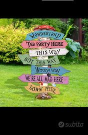 Cartello Alice nel paese delle meraviglie