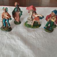 4 personaggi presepe, coccio 