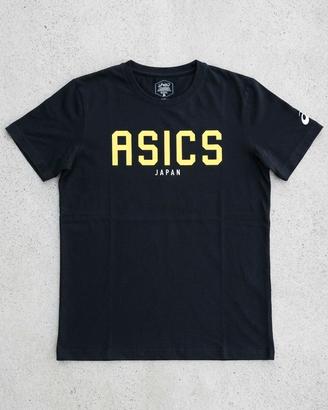 T-shirt Asics Japan Nera Logo Giallo Taglia S