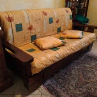 Divano letto, legno, matrimoniale.
