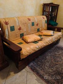 Divano letto, legno, matrimoniale.