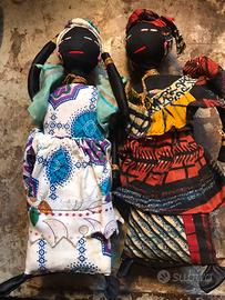 Bamboline reggilibro fatte a mano afticane anni70