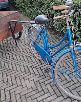 Bicicletta  trainante un  carretto per giardino