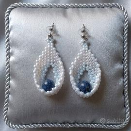 Orecchini Vintage Boho Chic Gemme Lapislazzuli