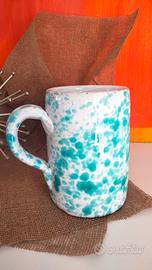 Tazza rustica Macula Turchese vintage Italy