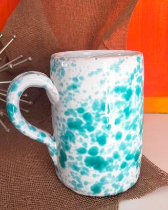 Tazza rustica Macula Turchese vintage Italy
