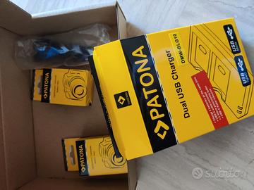 PATONA Caricabatteria doppio +2 batterie Panasonic
