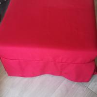 pouf trasformabile letto rosso