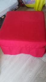 pouf trasformabile letto rosso