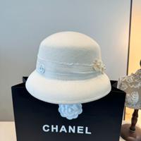 Cappello da pescatore in lana Chanel bianco