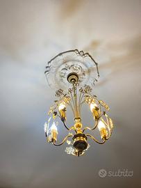 Set Lampadario + 2 Lampade da Comodino Vintage in