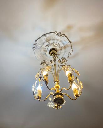 Set Lampadario + 2 Lampade da Comodino Vintage in