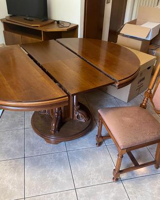 Tavolo ovale allungabile (6 sedie incluse)