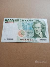 Banconota 5000 lire Bellini