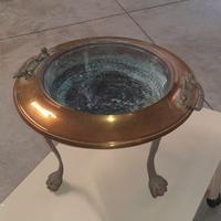 braciere antico rame e ottone - supporto alto Ø50