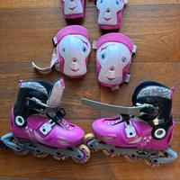 Roller bambina + ginocchiere e gomitiere