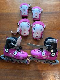 Roller bambina + ginocchiere e gomitiere