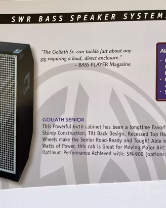 SWR GOLIATH SR. 6x10" + SWR BASS 750 amplifier