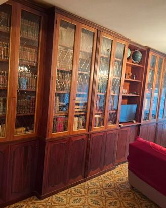 Libreria pregiata in mogano e Palissandro
