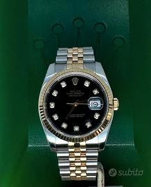 Rolex Datejust Nero Brill acc e oro 116233