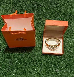Bracciale Hermès Clic H - Arancio Classico e Oro