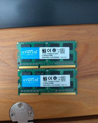 RAM 16GB (2x8GB) Cruciale DDR3L-1333 SODIMM