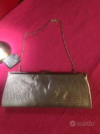 Pochette raso con strass argentata Bijou brigitte
