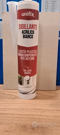 STOCK 72 PEZZI SILICONE ACRILICO BIANCO UNIFIX  