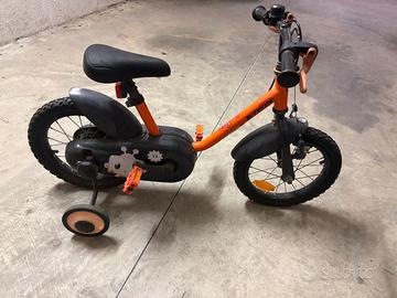 Bicicletta bambino B'TWIN 14" – arancione rotelle