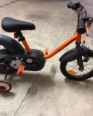 Bicicletta bambino B'TWIN 14" – arancione rotelle