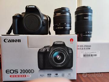 Canon Eos 2000D - Obiettivi 18 -55 e 55 - 250