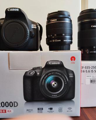 Canon Eos 2000D - Obiettivi 18 -55 e 55 - 250